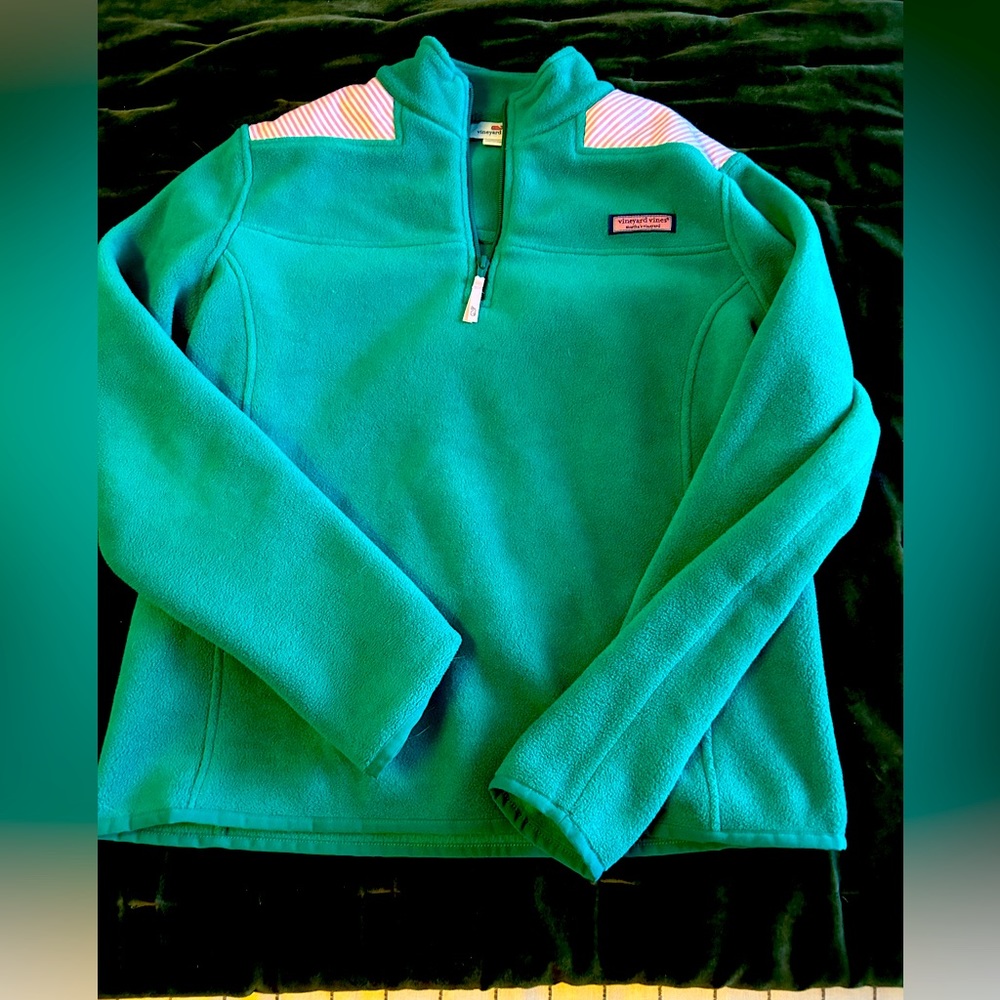 Vineyard Vines Kelly Green Fleece Shep Pullover